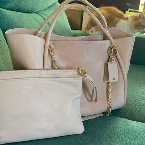 Elegant Pink Diaper Bag with Gold Chain by Rachel Parcell’s “itzy ritzy”